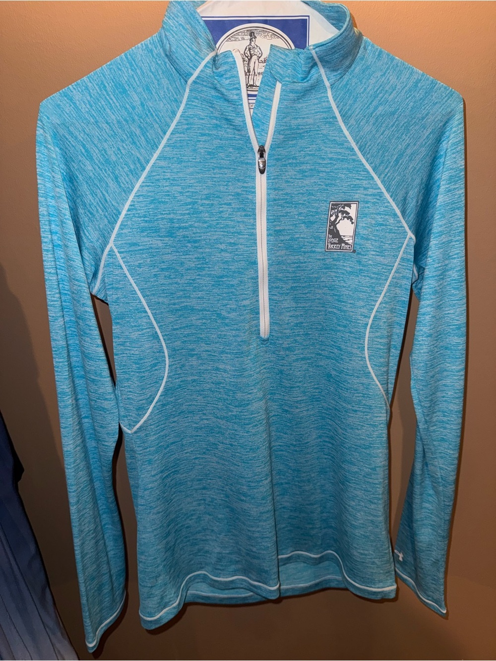 Under Armour Women's Light Blue Heather Quarter-Zip Performance Pullover